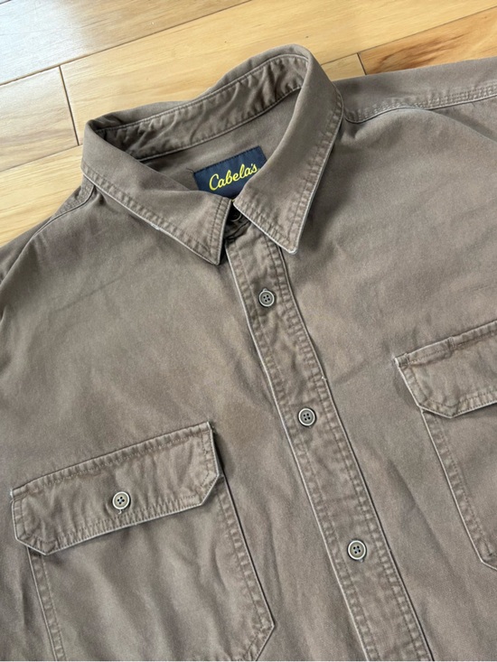 Cabela's Other - Cabelas Canvas Utility Shirt Mens Sz 3XL Tan Short Sleeve Button Up